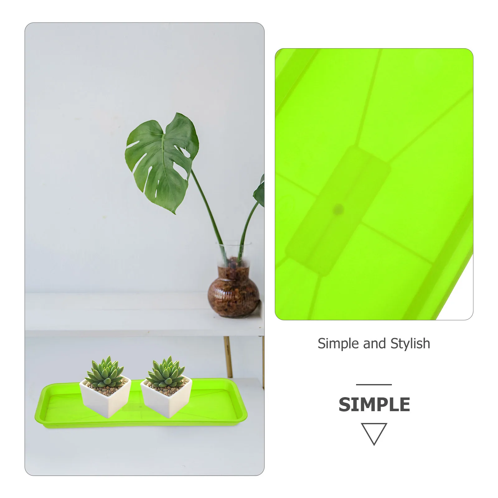 

10Pcs Rectangular Plastic Tray for Plants Heavy Duty Plant Saucer Waterproof Floor Protector Planter Drip Trays Indoor Outdoor