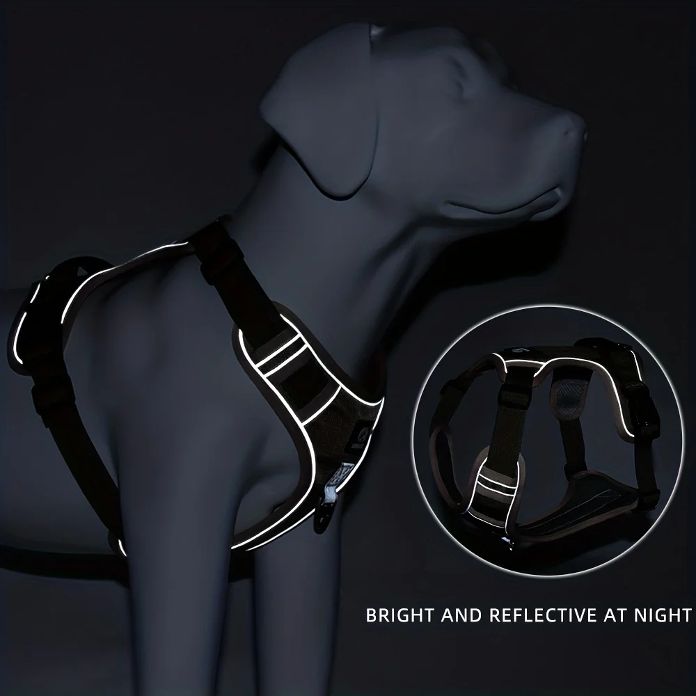 Anti-Choke Dog Harness - Chest With Reflective Strip Comfortable, Durable, Adjustable Handle for Small Medium Large Dogs