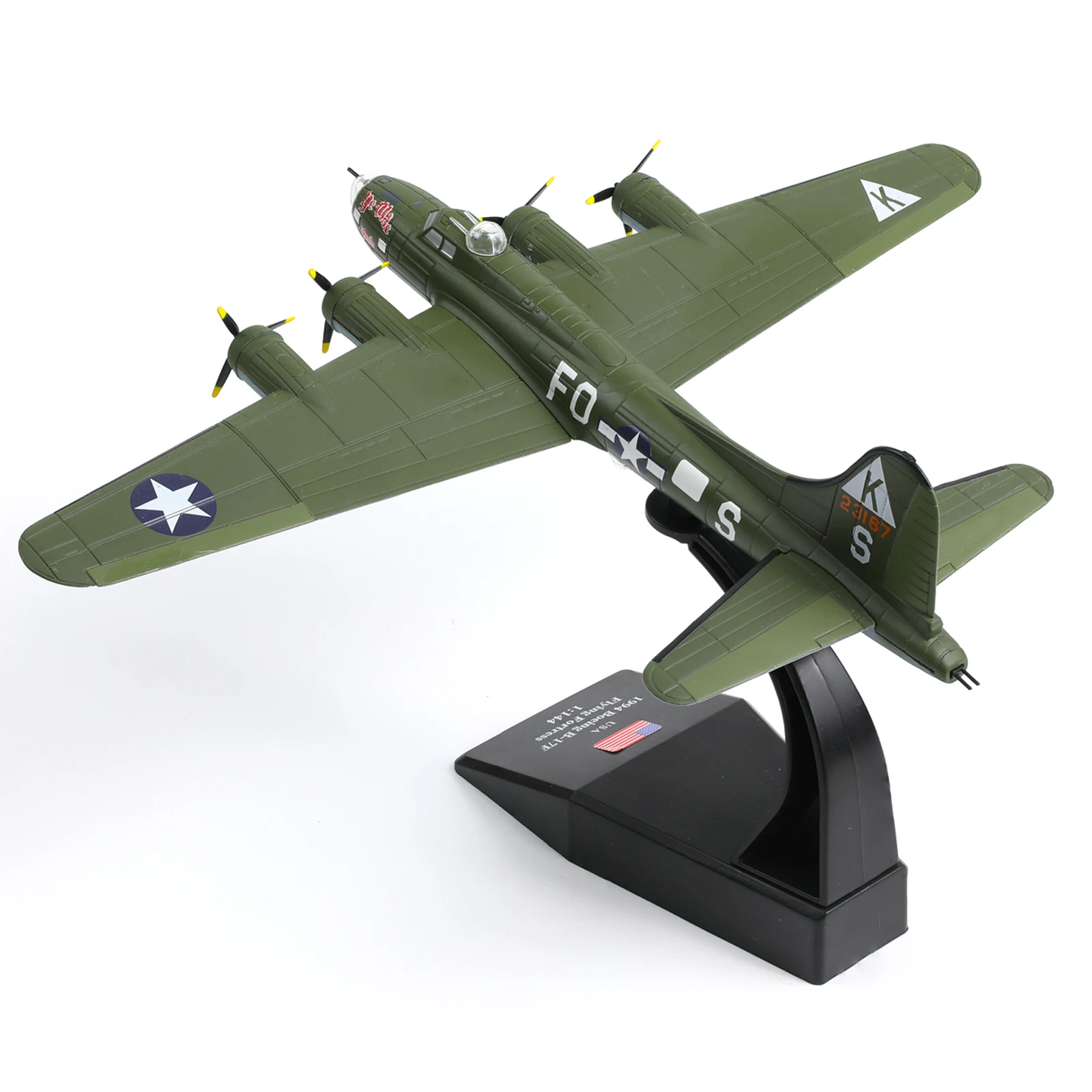 

NUOTIE 1:144 B-17F Flying Fortress Classic Bomber Diecast Metal Military Model for Collection