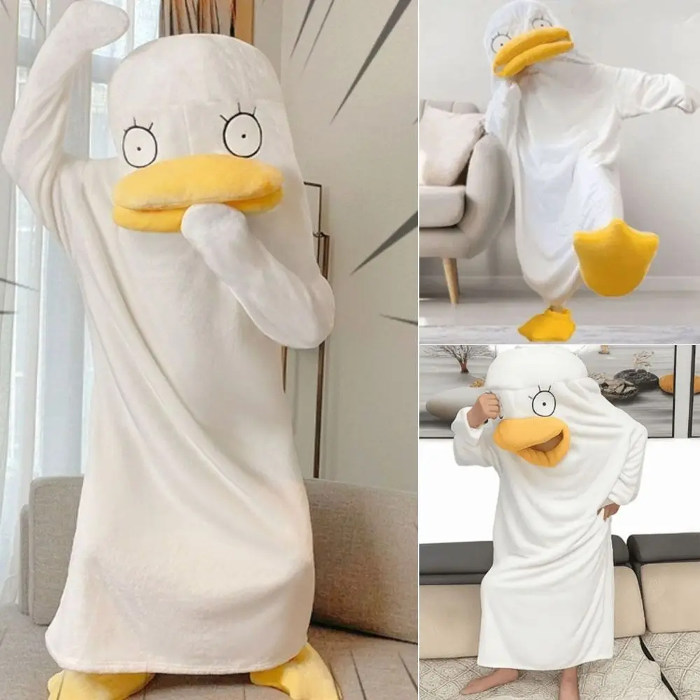 

New Design Warm Robe Cartoon Thickened Pajamas Suit Duck Pattern Cosplay Sleep Blanket