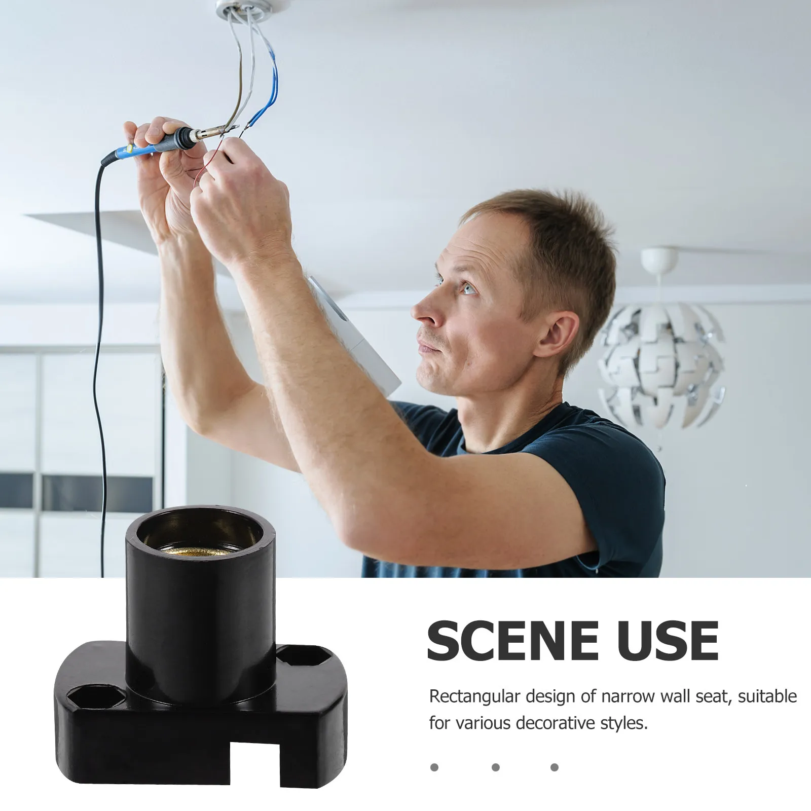 E12 Light Socket Lamp Holder Bulb Base for E12 Mini Bulbs Easy Install Portable Pendant Fixture Lamp Parts Metal Socket