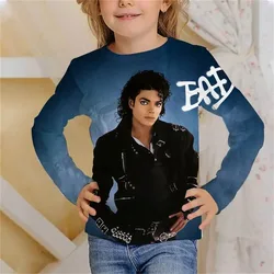 Long TShirts Singer Michael Jackson 3D Print Casual Fashion Oversized Round Neck Tshirt Kids Boys Girls Tees Tops Tshirt Clothes
