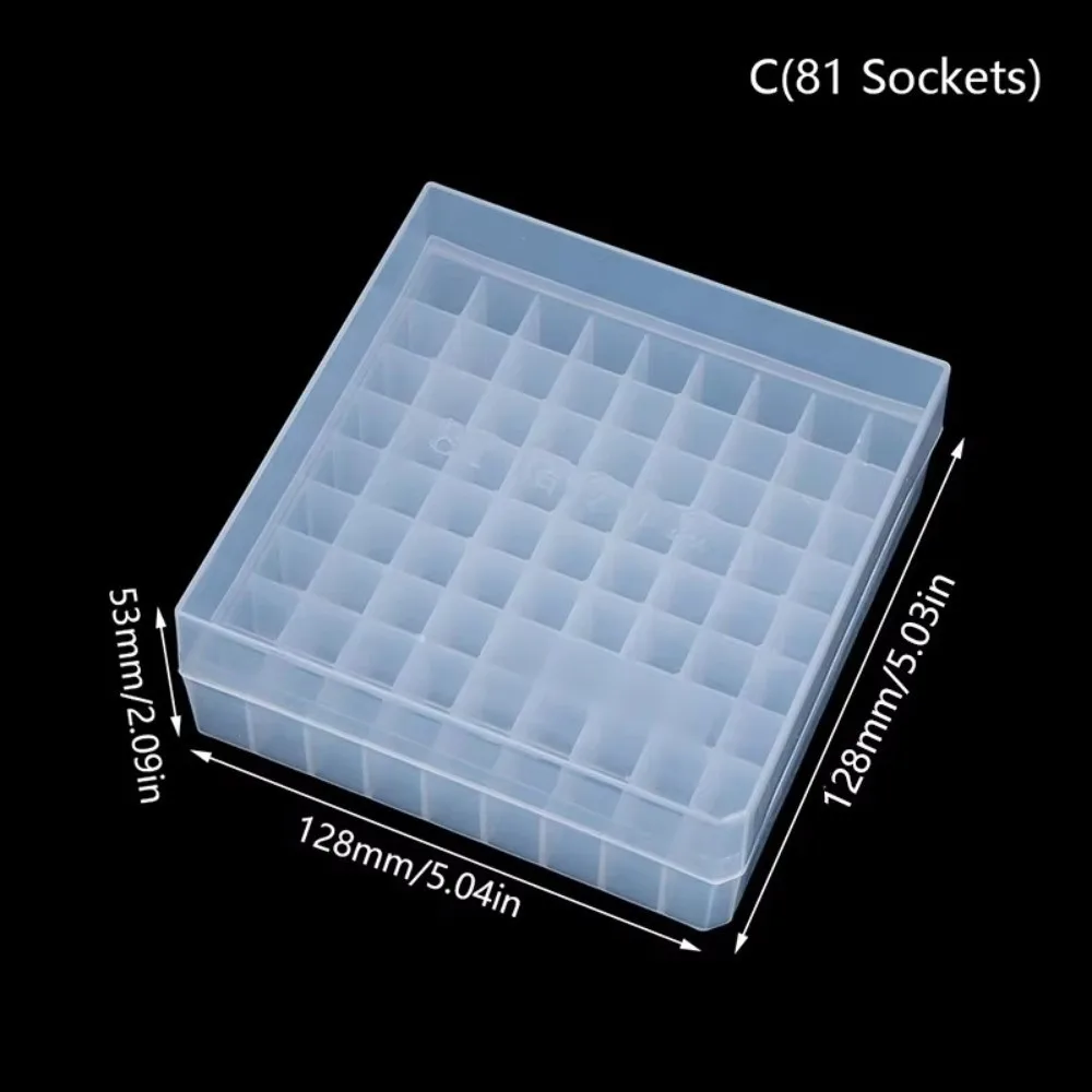 Plastic Test Tube Holder 20/25/81/100Well With Cover Microtube Storage Box Display Showing Stand for 1.8ml/2ml
