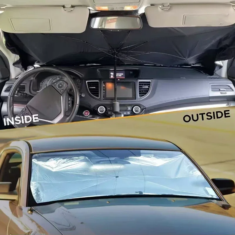 Summer car sun protection heat insulation sunshade for front windshield titanium silver sun visor sun umbrella