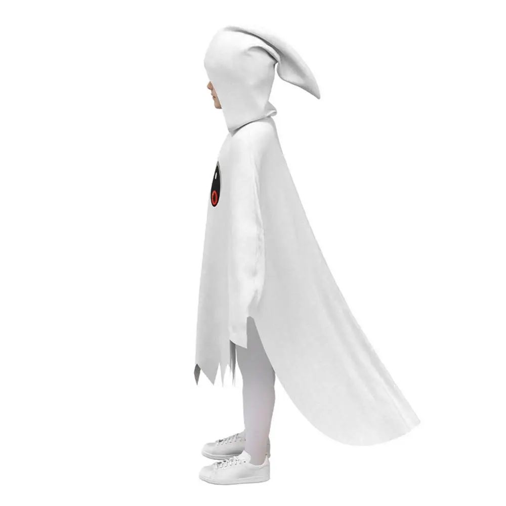 Incandescente Halloween Bambini Mantello Cosplay Abbigliamento Prop Bianco Nero Party Dress Up Interazione divertente Mantello con cappuccio fantasma sciolto