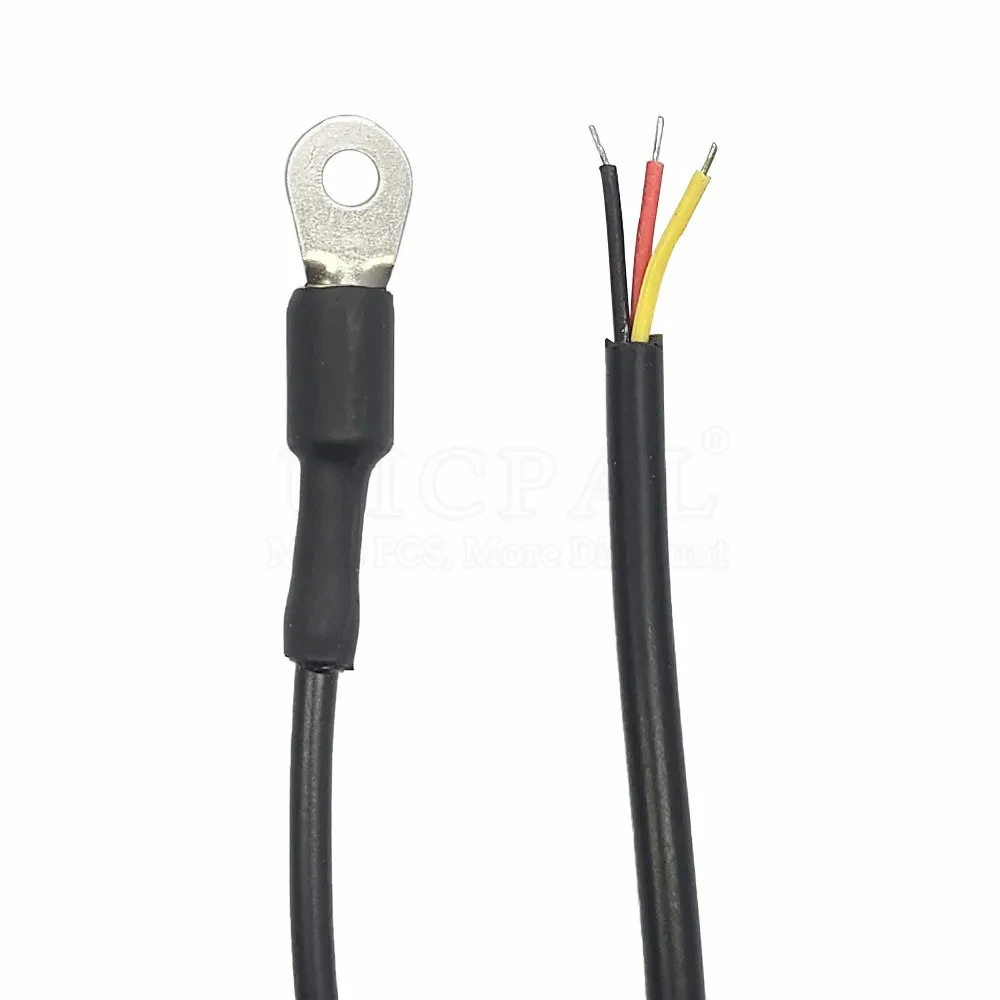 DS18B20 Temperature Sensor Module Probe 304 Stainless Steel OD 3.0MM Waterproof Dustproof Sensors Cable Black 100CM Length