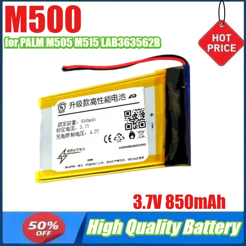

3.7V 850mAh M500 Battery for PALM M500 M505 M515 LAB363562B ICF383461 IA1TB12B1 Li-polymer Battery
