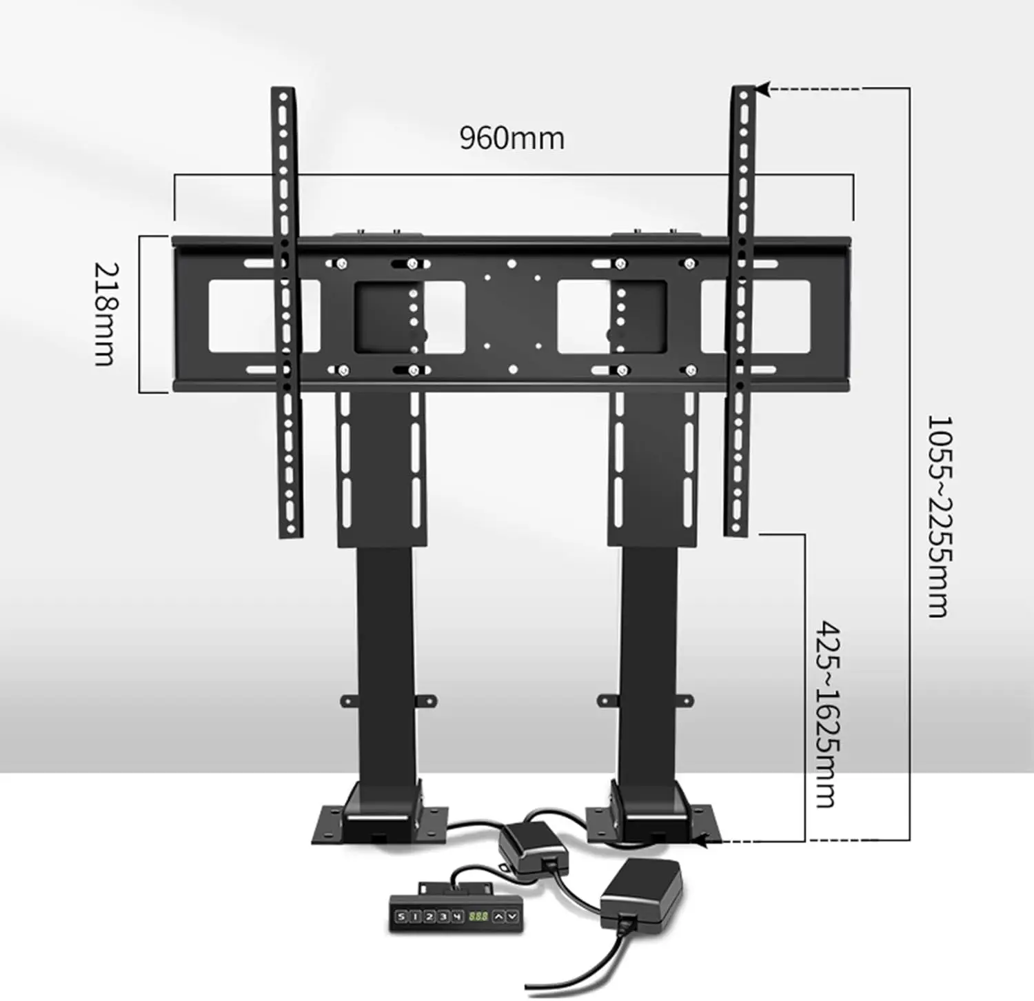 STLF Motorized TV Lift for 32 to 70 Inch Height Adjustable TV Stand and Floor Mount with Remote Control Automatic Lift TV Bracke