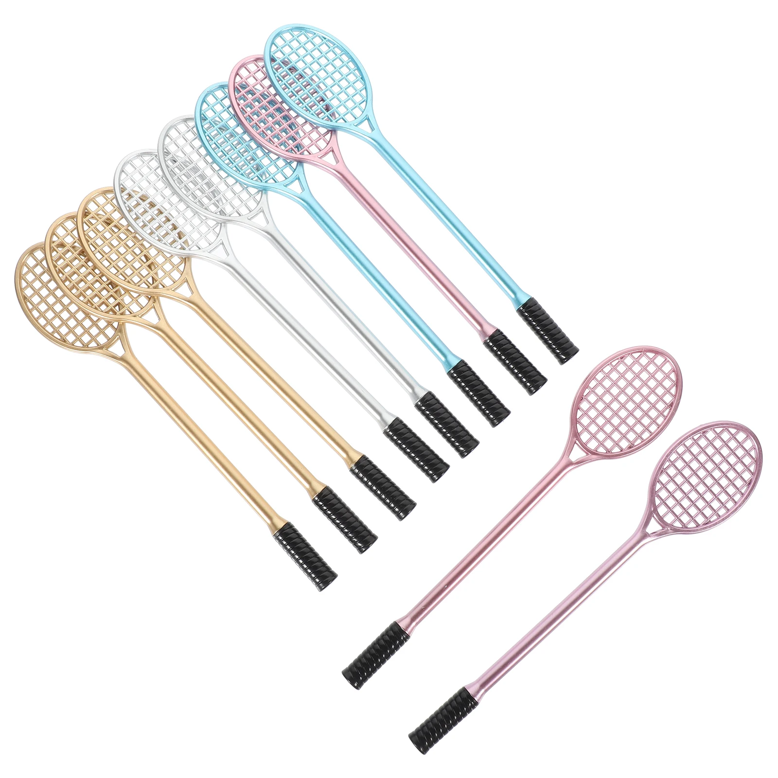 

10pcs Badminton Racket Pens Gel Ink Student Stationery Kids Gifts Portable Smooth Writing Safe Plastic
