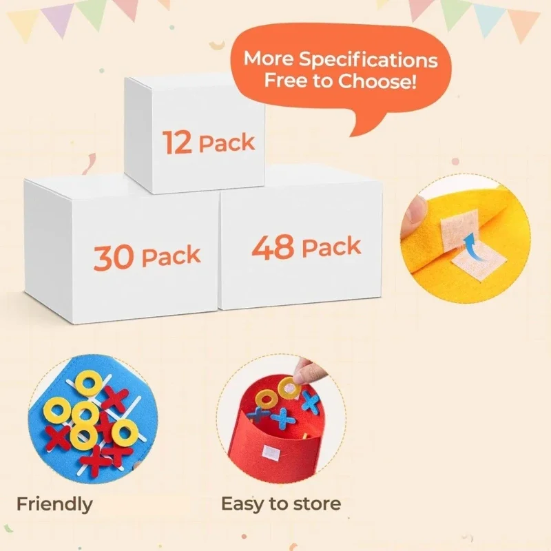 مجموعة ألعاب لوحة TicTacToe من القماش غير المنسوج مع اختلافات متعددة في القواعد لعبة تعليمية للأطفال لحل مشكلات 15UB