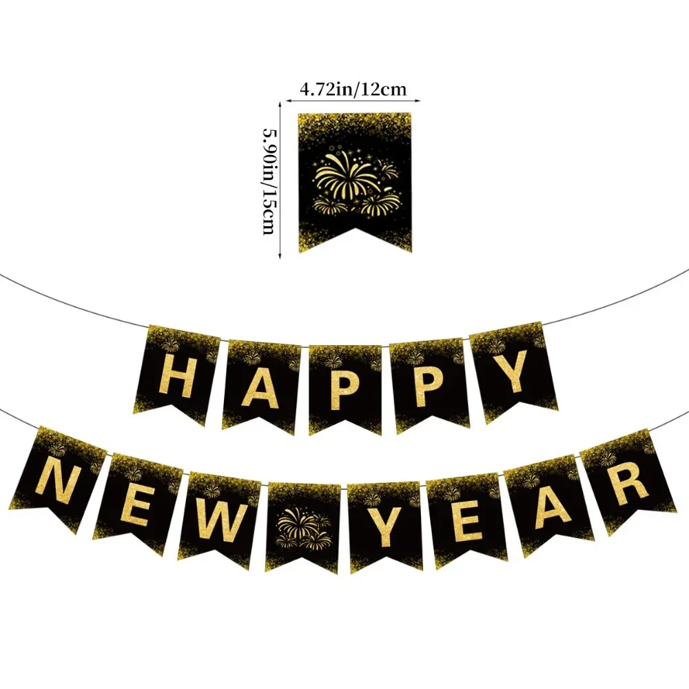 5CM Schwarz Gold Dreieck Flagge Party Hintergrund Banner Dekoration Alles Gute Zum Geburtstag Hochzeit Bachelorette Party Dekoration Lieferungen – Detail 6