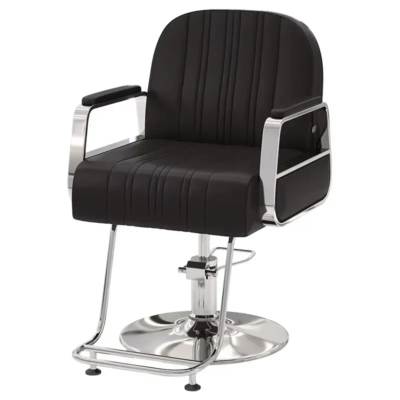 #Modern Black Barber Chair Stylish Minimalist Premium Swivel Hairdresser Chair Comfy Design Silla De Barbero Salon Furniture