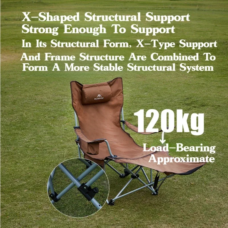 MOUNTAINHIKER Upgrade Outdoor 4-speed Adjust Folding Lounge Chair Camping Ultra Light Fishing Chair Director Art Student Chair