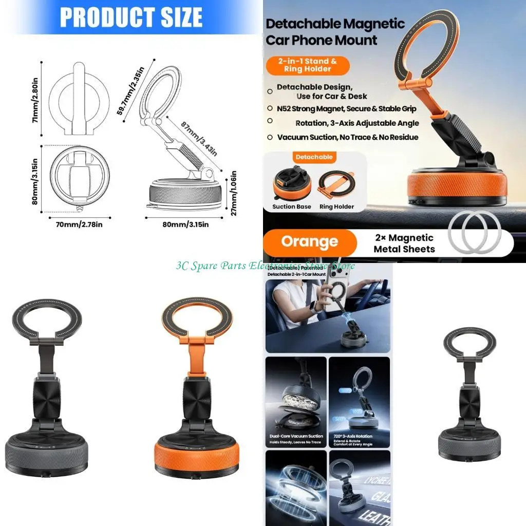 SZ Phone Holder With Ringing Stand For Car Desk And Handheld Use Strong Grip