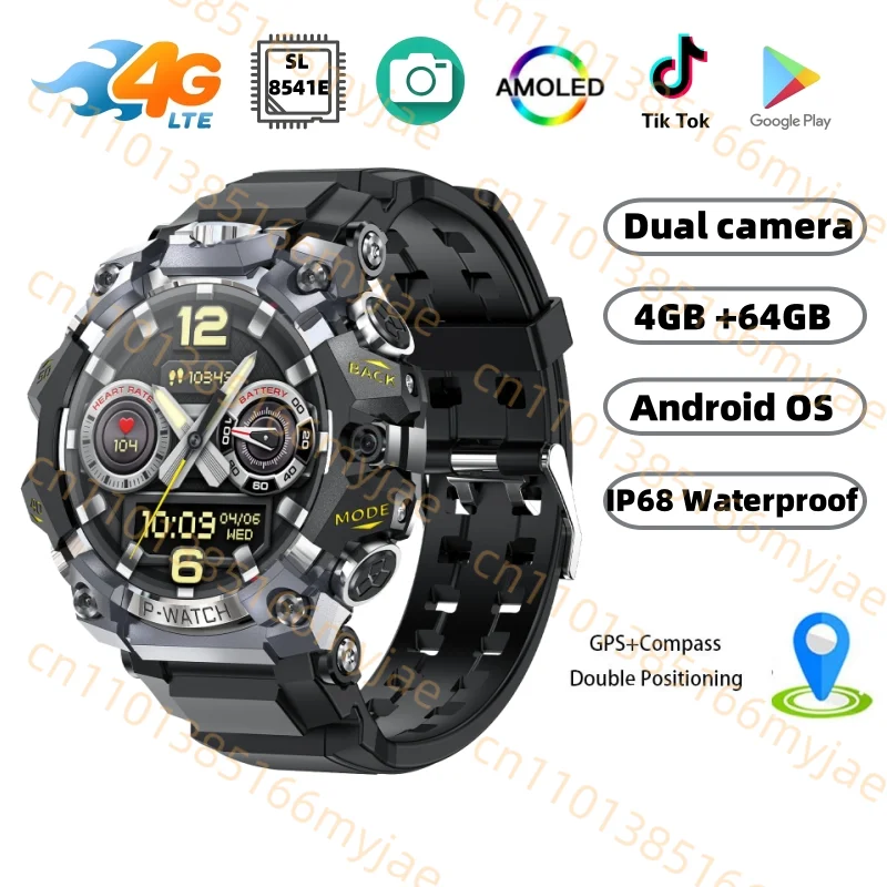 

Q668 Smartwatch 5G Android system 1.508 inch 466*466 Amoled Screen 800W Dual Camera Fashion Smart Watch Global Version Men Women