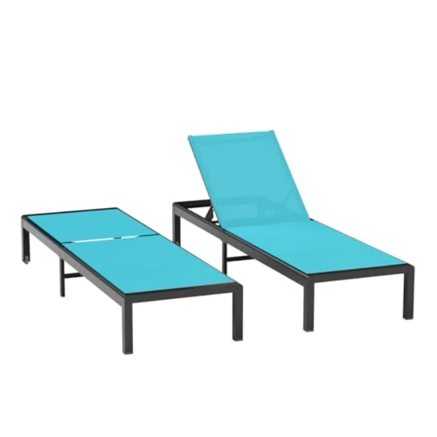 Aluminum Patio Chaise Lounge Chair Outdoor with Wheels, lightweight aluminum frame, sleek gray finish, easy mobility and rust-r