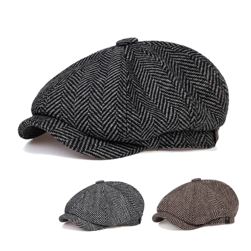 Fashion Cotton Newsboy Caps Mens Herringbone Flat Caps Women Men British Painters Hats Soft Spring Autumn Caps Hats casquette