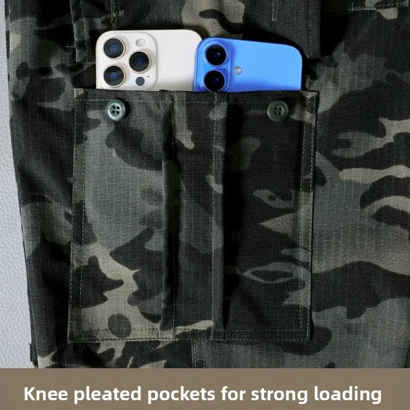 Verschleißfeste Cargohose für Herren, lässige Arbeitshose, Stretch-Hose, atmungsaktiv, mit mehreren Taschen, für den Außenbereich, wasserdicht, für Training, Wandern, für Herren – Detail 14