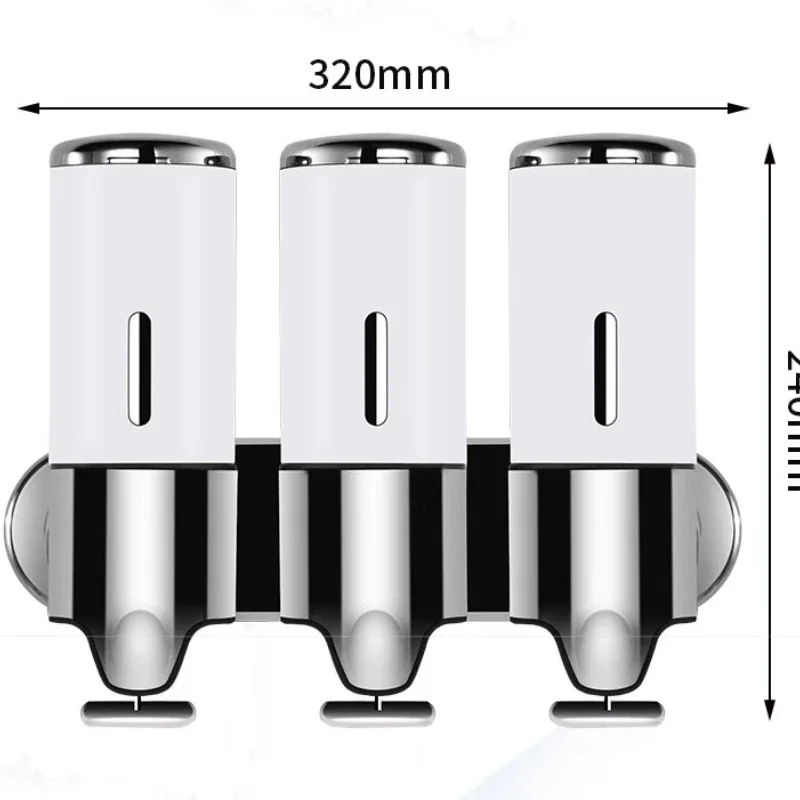 Soap Dispensers Shampoo Dispenser Hotel Bathroom Toilet Wall-mounted Shampoo Shower Gel Press Box Soap Pump Barrel Hand Liquid