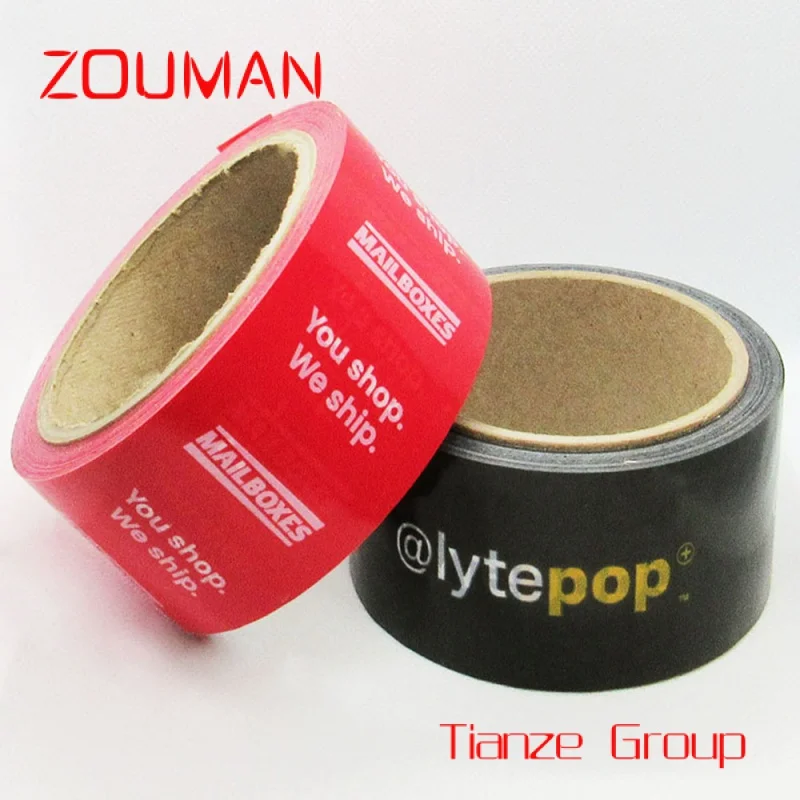 Custom , Custom Print Black Color Packing Tape Biodegradable Packaging Adhesive Tapes Gummed Tape with Logo