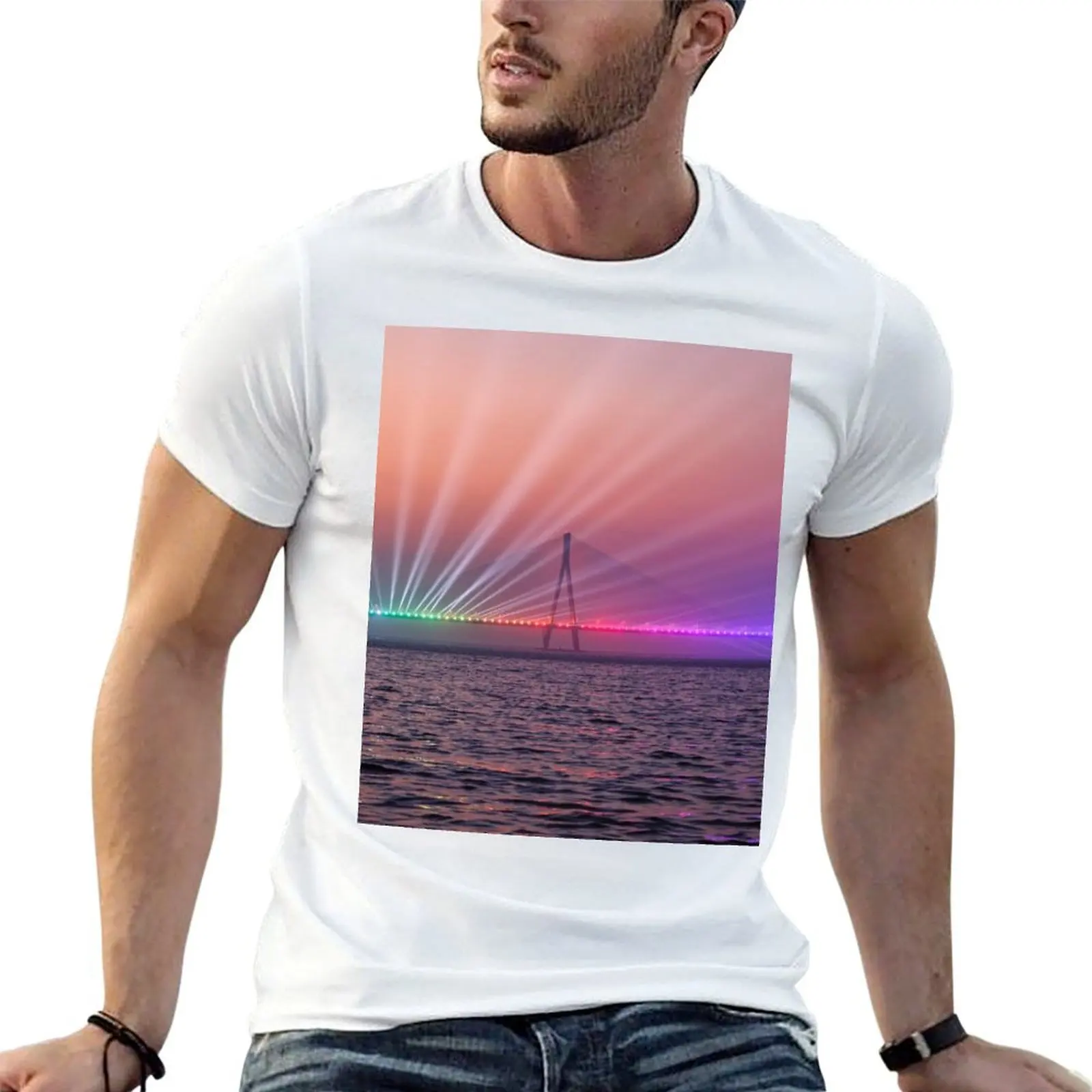 Mumbai Sea Link Bridge iluminó India, arte moderno, arte de pared, impresión, regalos personalizados, regalos impresos personalizados, camiseta