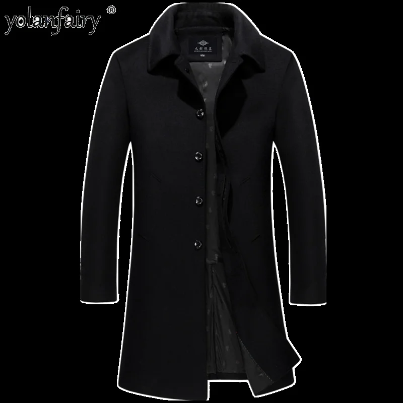 

2023 New Men's Coat Winter Trench Cashmere s Thick Wool Long s Male Warm Windbreaker Jackets for F