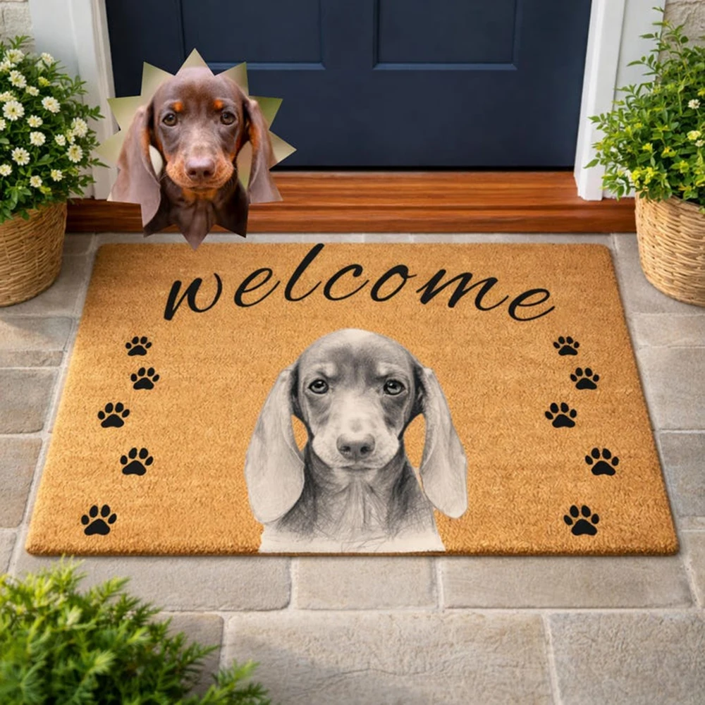 

Custom Door Mat Personalized Pet Photo Print Anti Dirty Study Room Rug Dog Cat Home Decor Accessory Wedding Gift