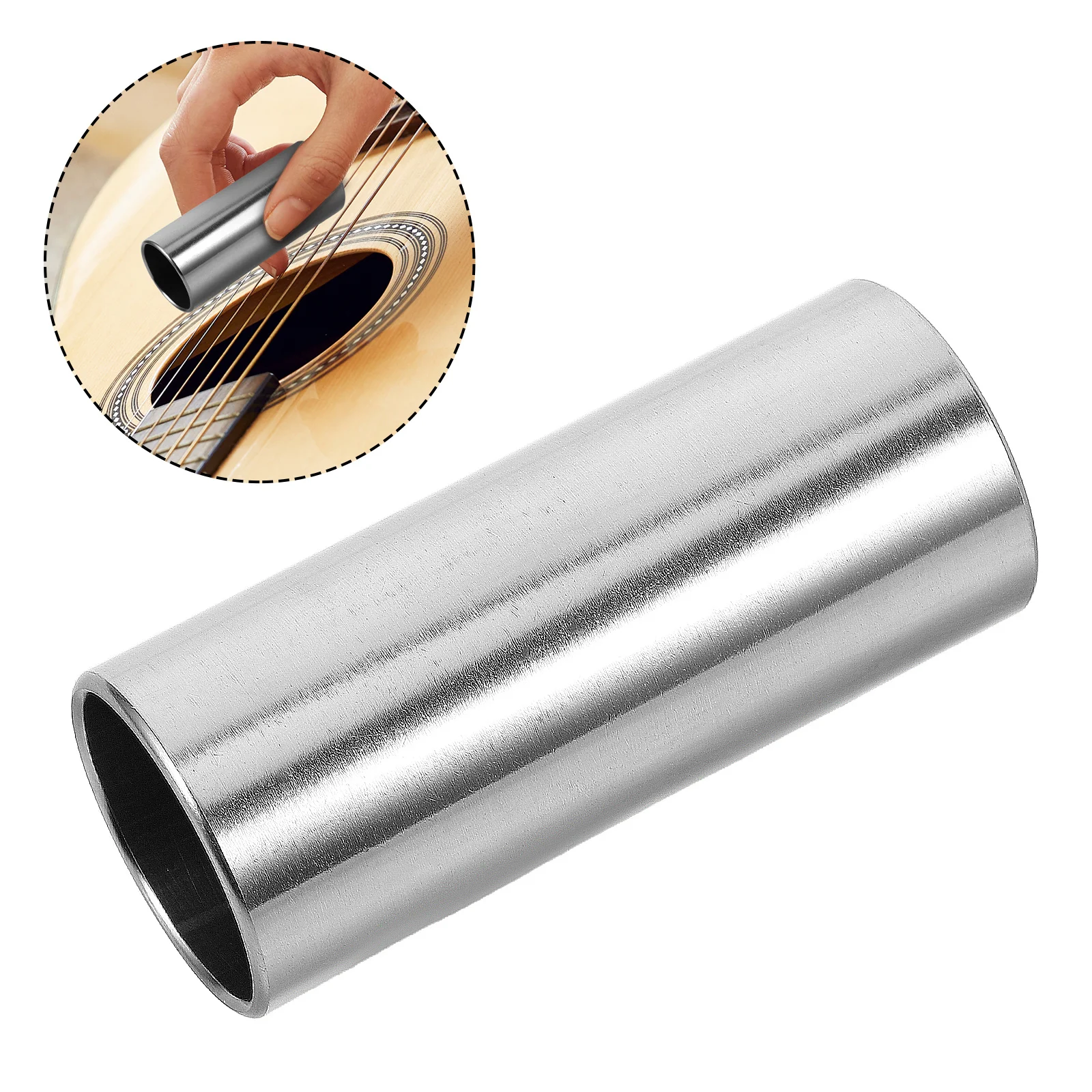 

60Mm Finger Slide Stainless Steel Tube For Electric Acoustic Guitar Durable Metal Slide Guitar Accessory Instrument