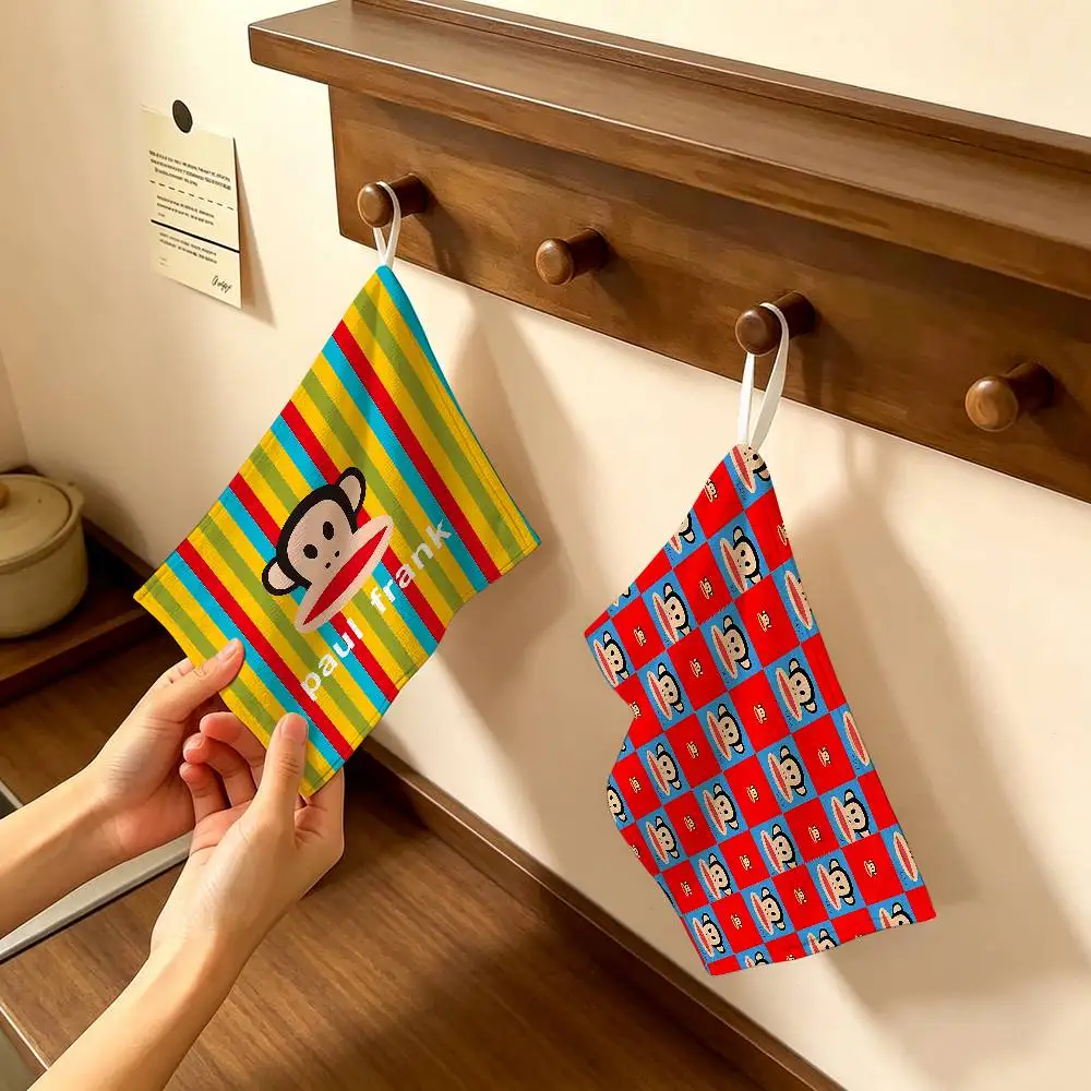 Logo P-Pauls F-Frank Anmie Hanging Kitchen Towel, Polyester Cotton Fabric, Absorbent Hand Wiping Towel for Home Dormitory