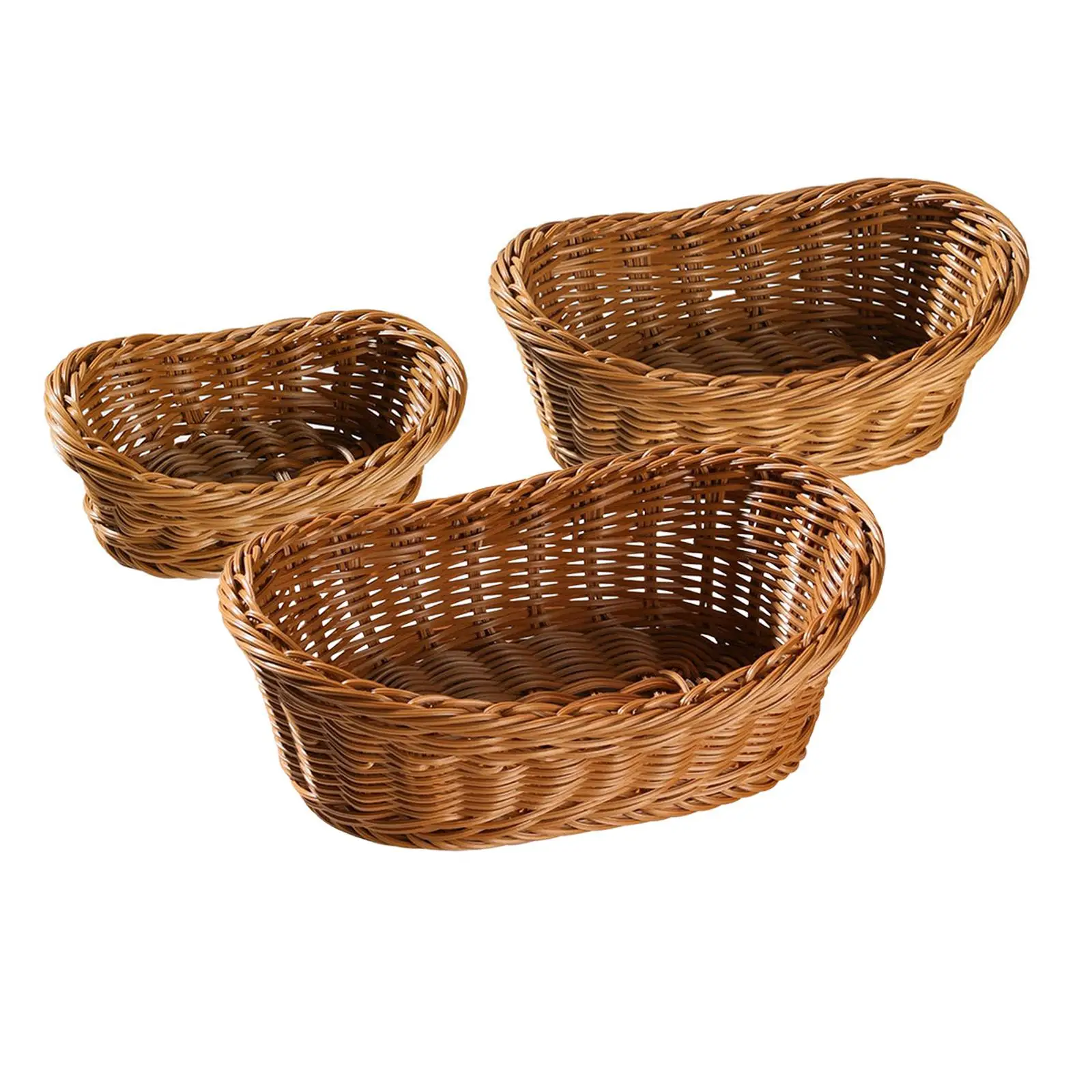 Woven Bread Basket Serving Tray Food Serving Holder for Fruit Vegetables Sundries