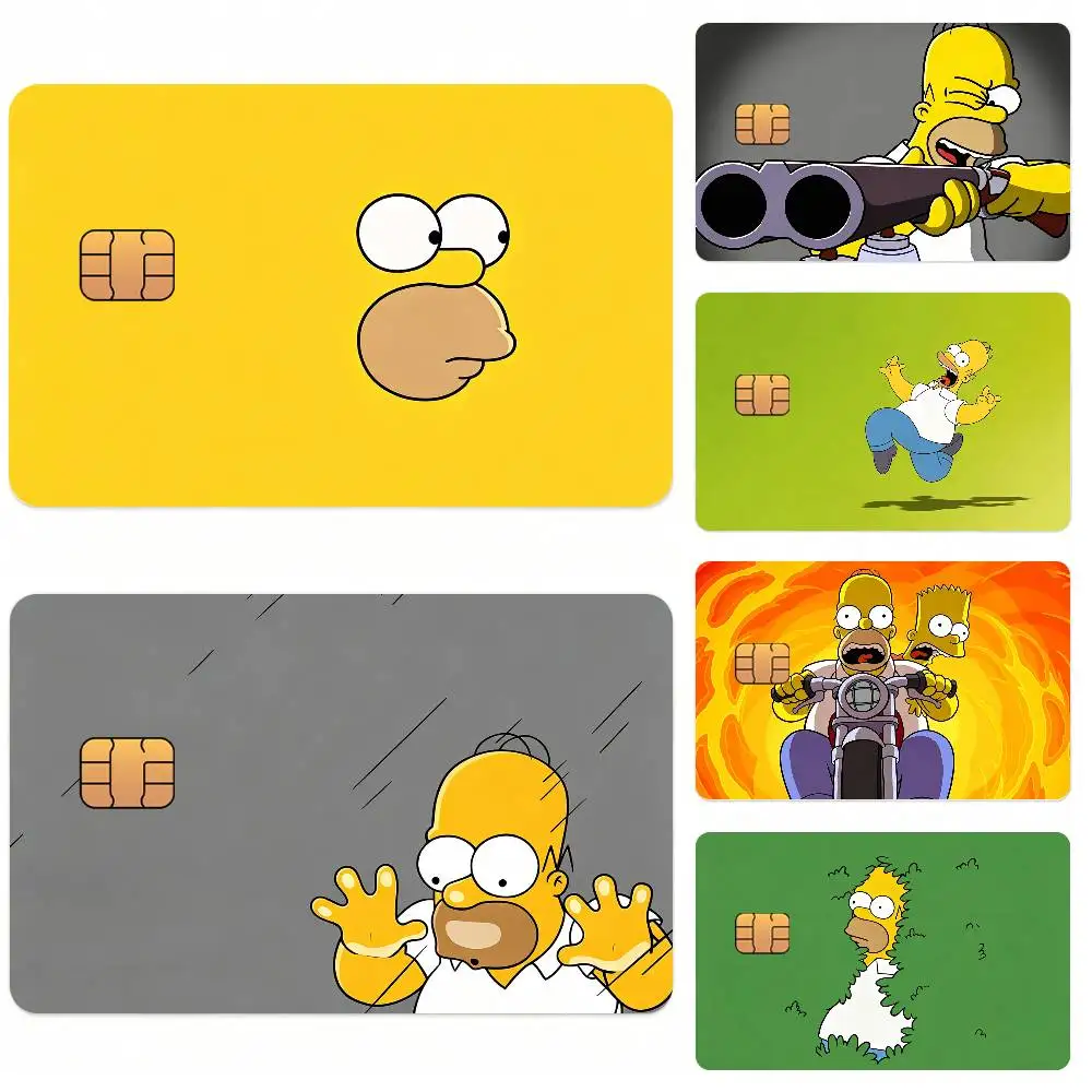 Fashion The Cartoon S-SiMpsoNs-S Card Stickers for Bank Access Protective Waterproof Film Cover Sticker Surprise Gift