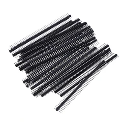 10pcs 40 Pin 1x40 Single Row Male 2.54 Breakable Pin Header Connector Strip for Arduino Black