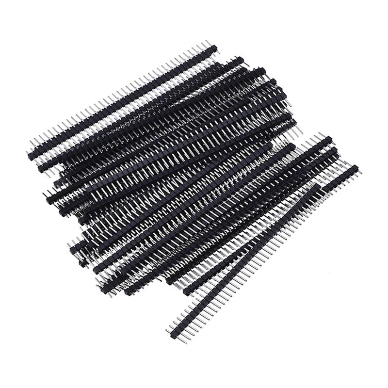 10 sztuk 40 Pin 1x4 0 jeden rząd mężczyzna 2.54 łamliwe taśmy do złącz stykowych dla Arduino czarny