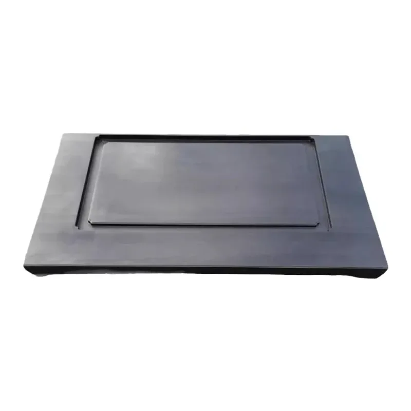 Natural stone material black rectangular tea tray stone carving household tea sea kung fu tea set