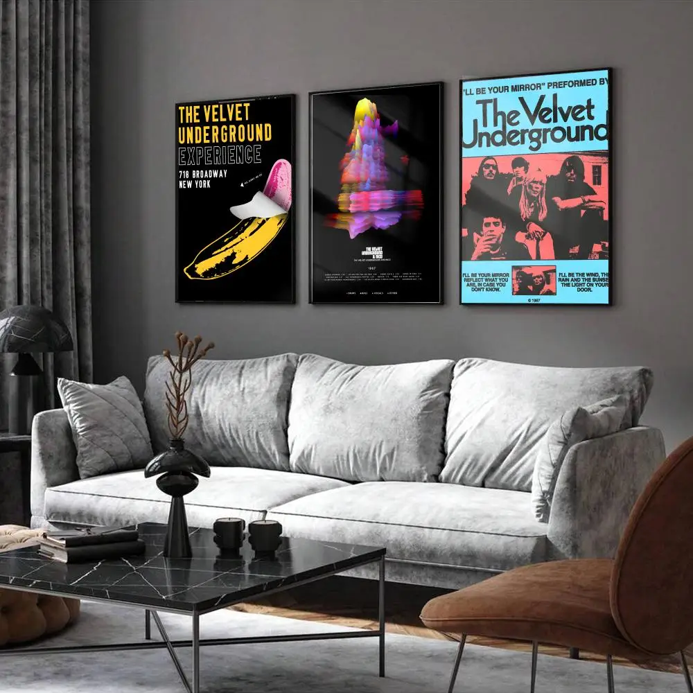 Band The V-Velvet U-Underground Poster Home Living Bed Room Bar Hallway Sticky Wall Printing Waterproof Aesthetic Decor