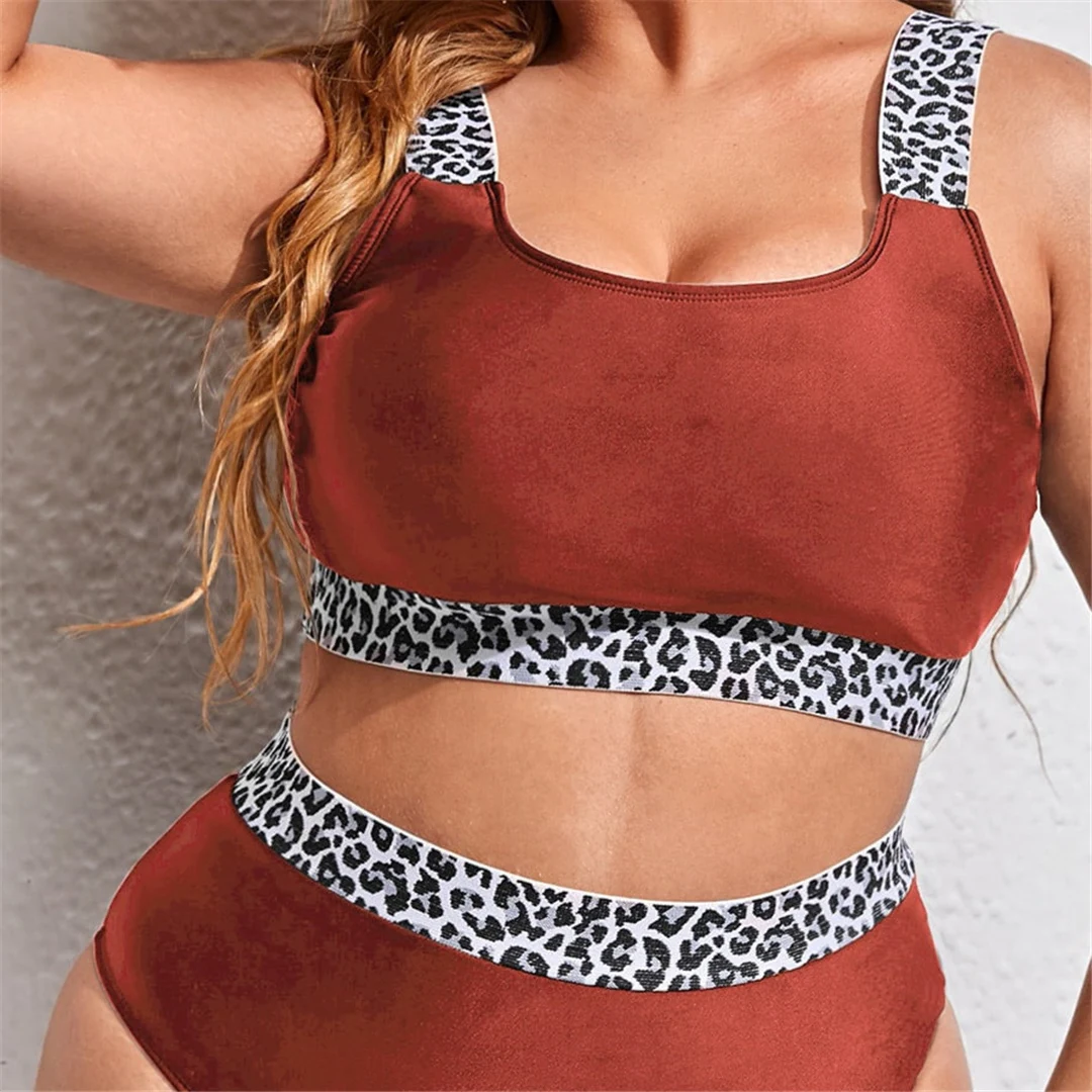 0XL - 4XL Splicing-Bikini, Plus-Size-Badebekleidung, Damen-Badeanzug, zweiteiliges Bikini-Set, Badeanzug, V3785B – Detail 11