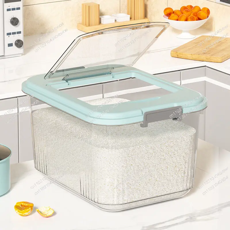 Rice bucket household kitchen insect-proof moisture-proof sealed rice storage box rice tank flour bucket storage box