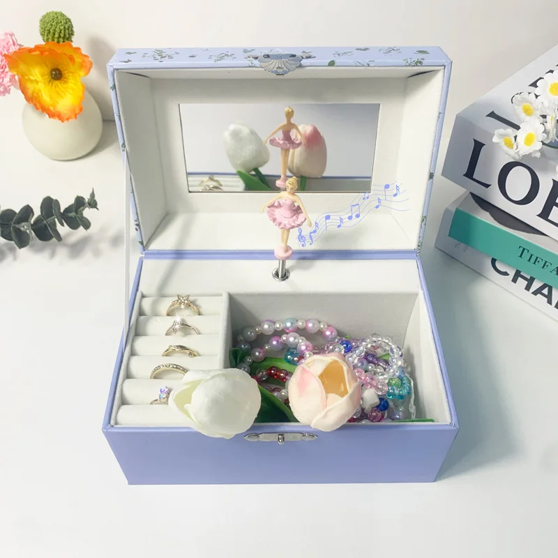 

Jewelry Box Classic Musical Jewelry Present Packaging Box for Wedding Birthday Mother's Day Gift Box Storage Organizer S073
