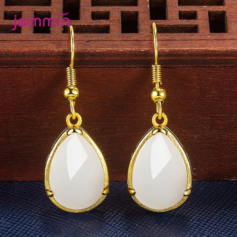 

Genuine 925 Sterling Silver Water Drop Jewelry Classic Wedding Accessory Fashion Pendant Necklace Simple Earrings For Women