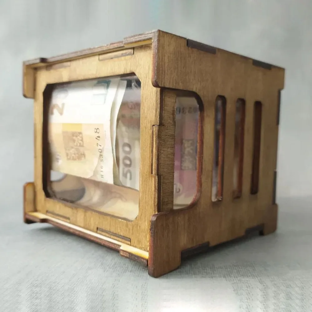 

Wooden Wooden Savings Box Three-dimensional Combination Lock Creative Password Lock Piggy Bank Password Lock