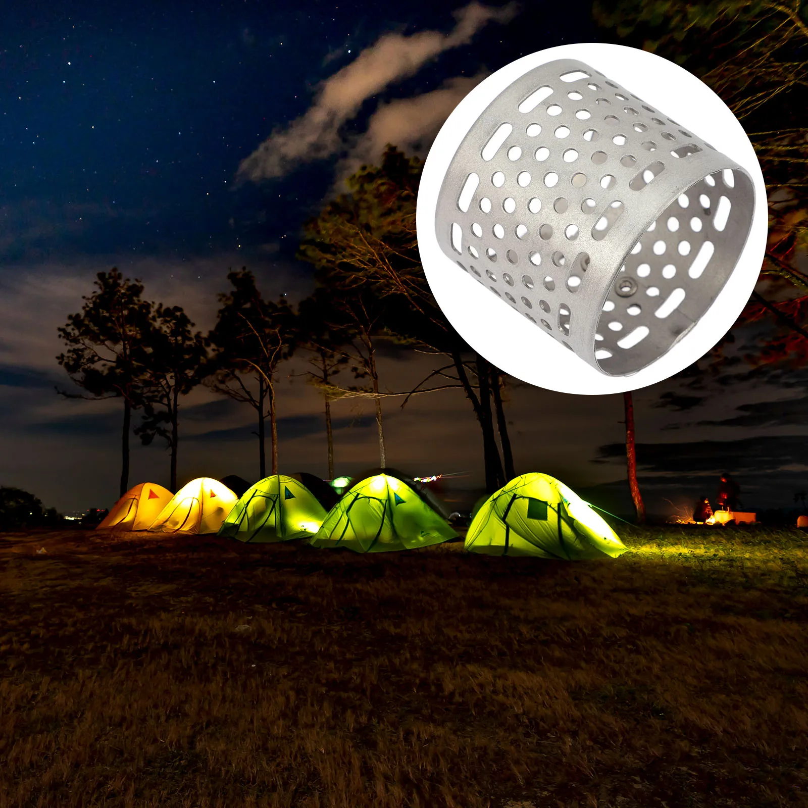 

High Temperature Metal Glass Lamp Shade Durable Light Cover For Gas Tent Camping Lights Dustproof Protective Shield Modern