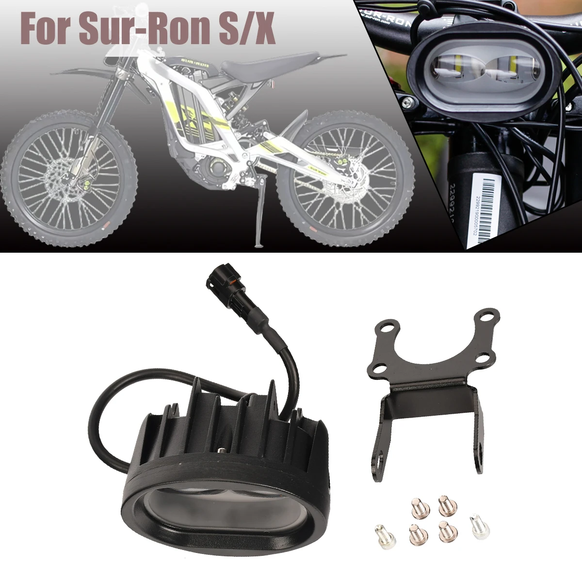 

Original Factory LED Front Head Light Headlight Bracket For Sur Ron Light Bee X & Light Bee S For Segway X160 X260 Dirt Bike