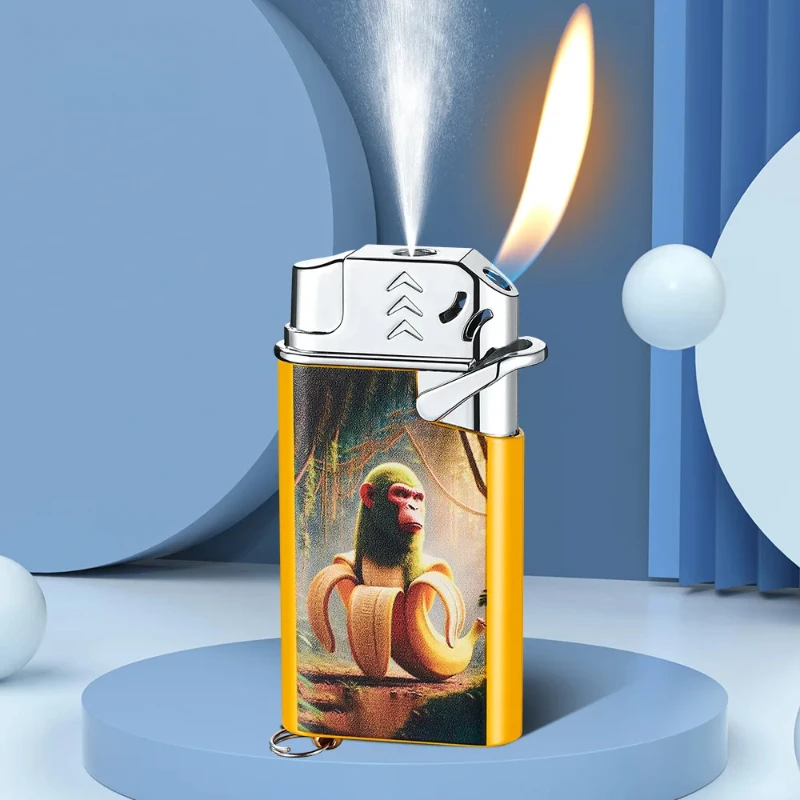 

New Unique Prank Lighter That Sprays Water Inflates Open Flames Trendy Metal Design for Creative Play And Gifting