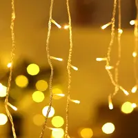3.5-40M LED Icicle String Lights Christmas Curtain Fairy Lights Garland Remote Outdoor For New Year Wedding Street Holiday Decor 5