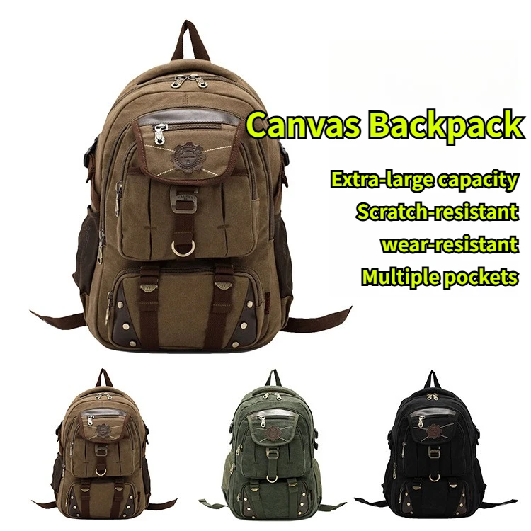 

New Men's 14 '' Laptop Backpack Fashion Vintage Canvas Backpack School Bag Men's Travel Bags Large Capacity Travel Backpack