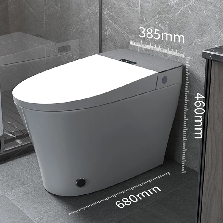 fully automatic luxury design electronic electric bidet siphonic flush black intelligent smar toilet  One Piece Closestool WC