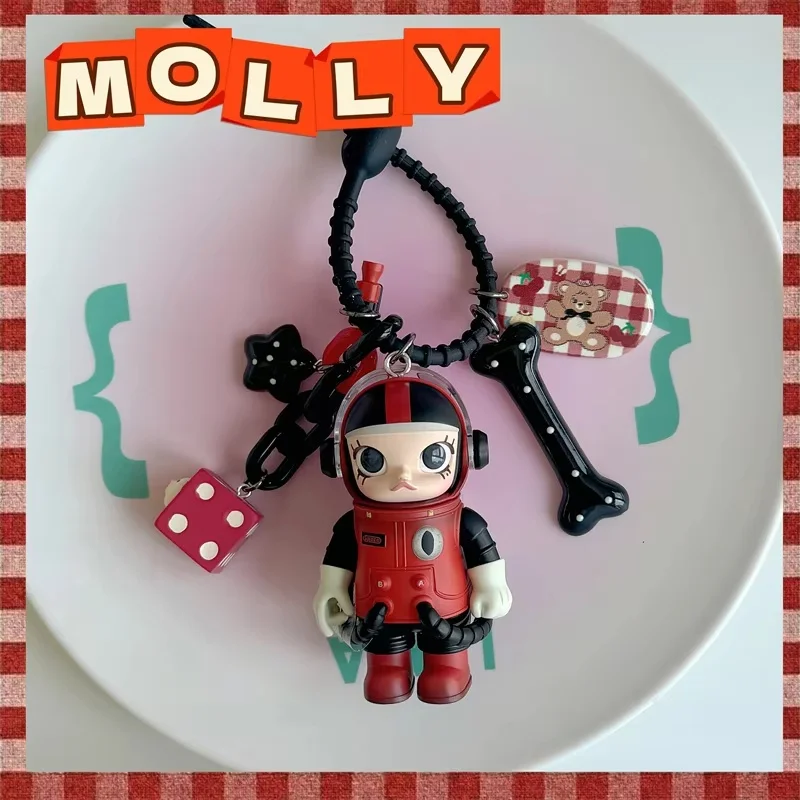 Genuine Molly 100% Anniversary Series Third Generation Car Keychain Mega Collection Space Keychain Bag Pendant Toy Gift