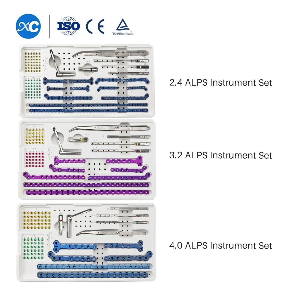 Advanced Locking Plate System 1.6/2.4/3.2/4.0mm ALPS Veterinary Orthopaedic Instrument Kit Set for Vet Animal Surgical Surgery//