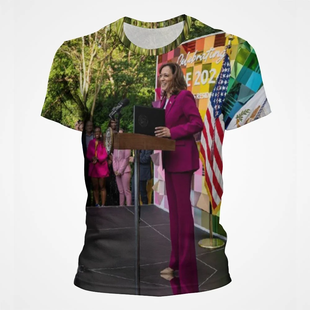 Moda 3D Kamala Devi Harris stampa T Shirt Vice-presidente degli stati uniti magliette grafiche per le donne T-Shirt vestiti