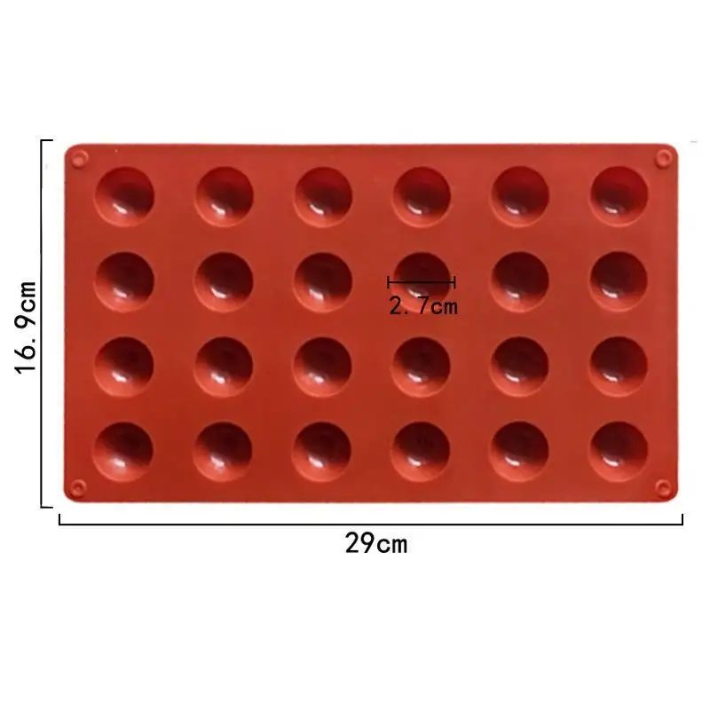 ~24-cavity 3D Semi Sphere Silicone Chocolate Mold Half Ball Cake Tray Silicon Dome Baking Moulds Pudding Candy Jelly DIY Tool
